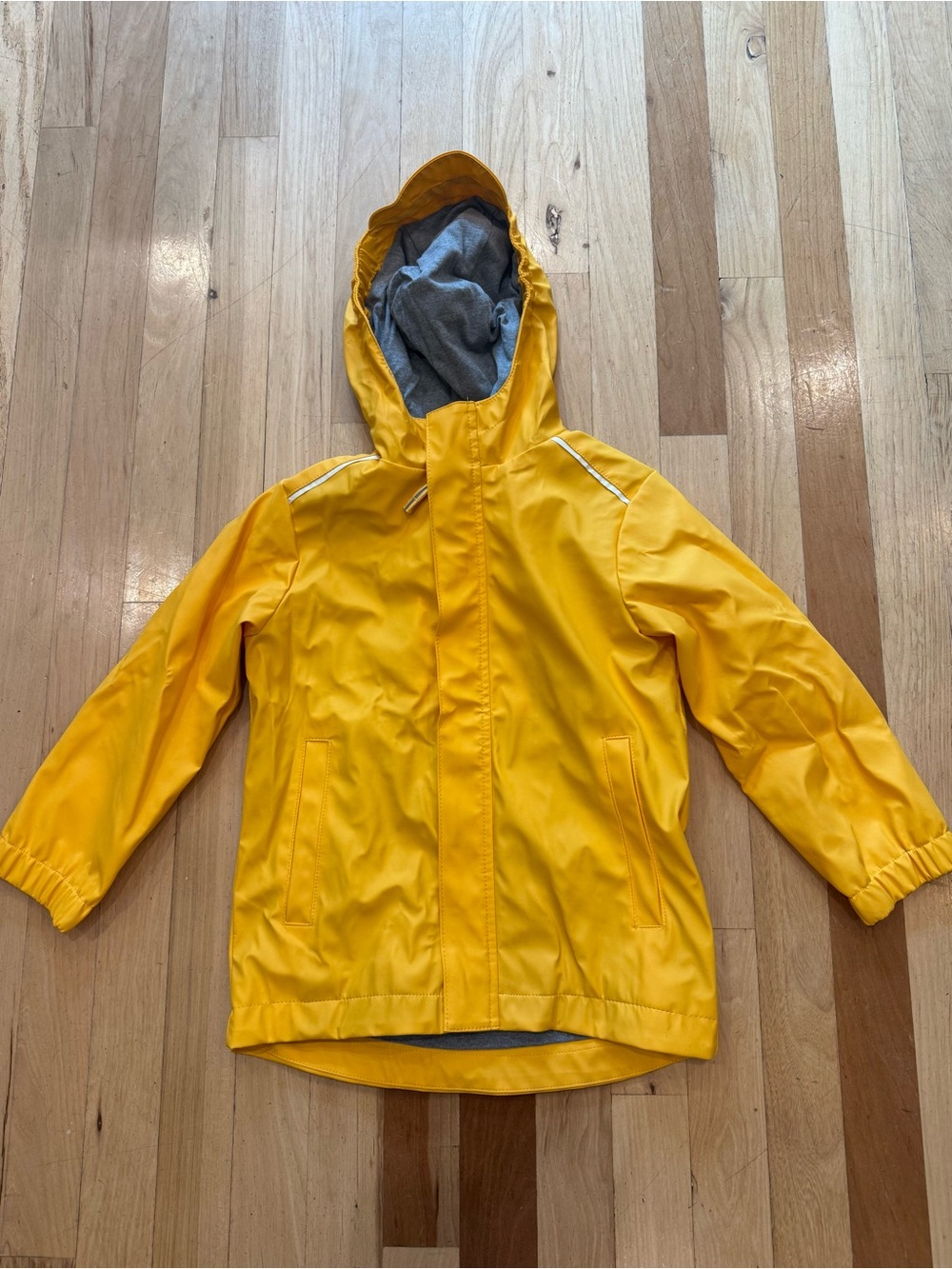 Cat & Jack Kids Yellow Hooded Rain Jacket, size XS (4/5)